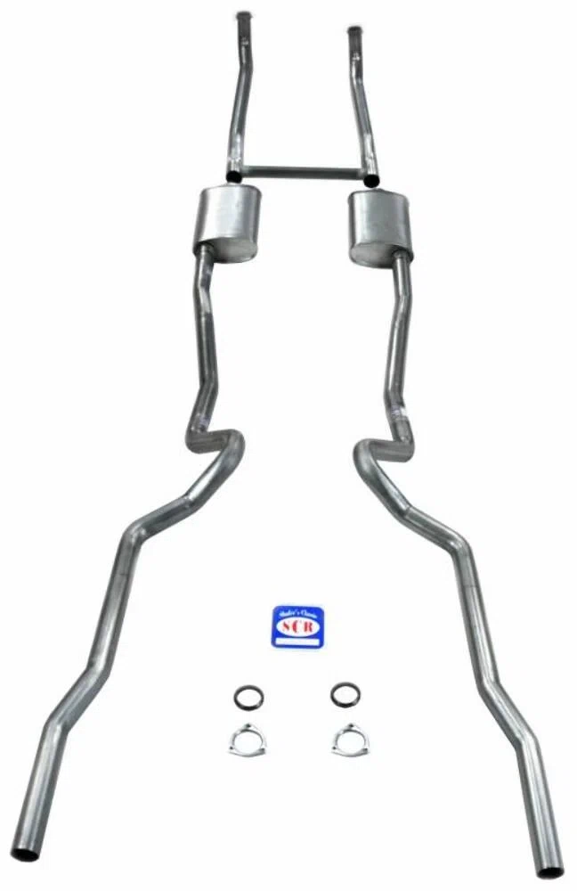 Fits 1955-1957 Chevrolet Full Size 2-1_2_ Dual Turbo Small Block Exhaust System 63109